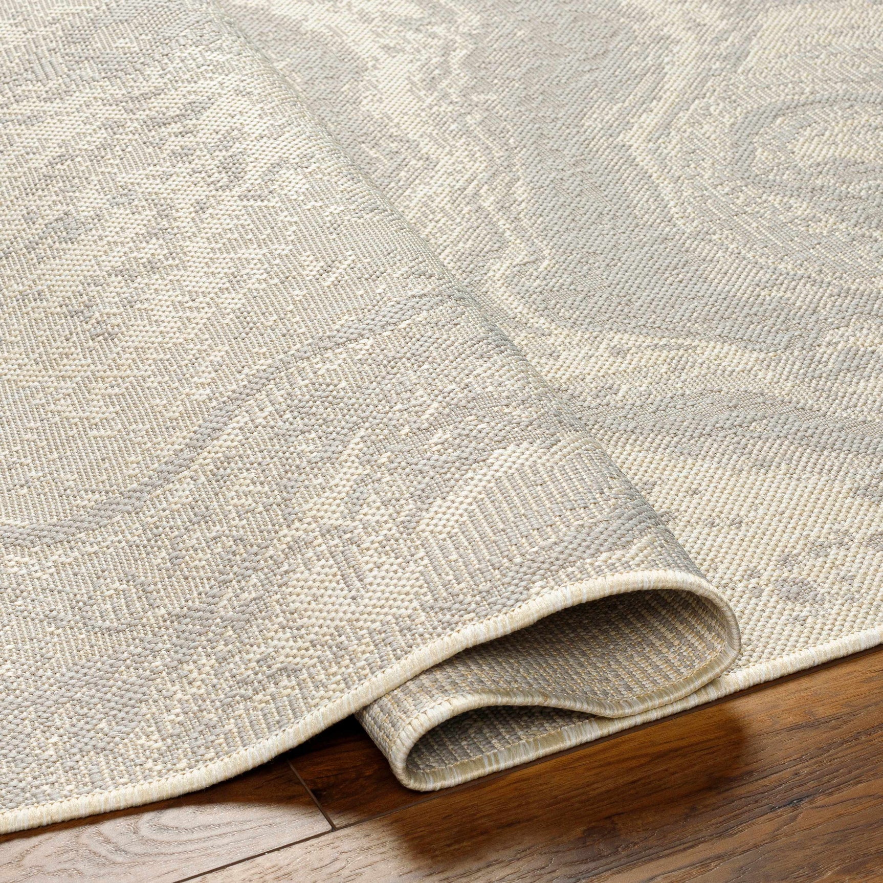 Basma Cream Marble Outdoor Area Rug - Clearance
