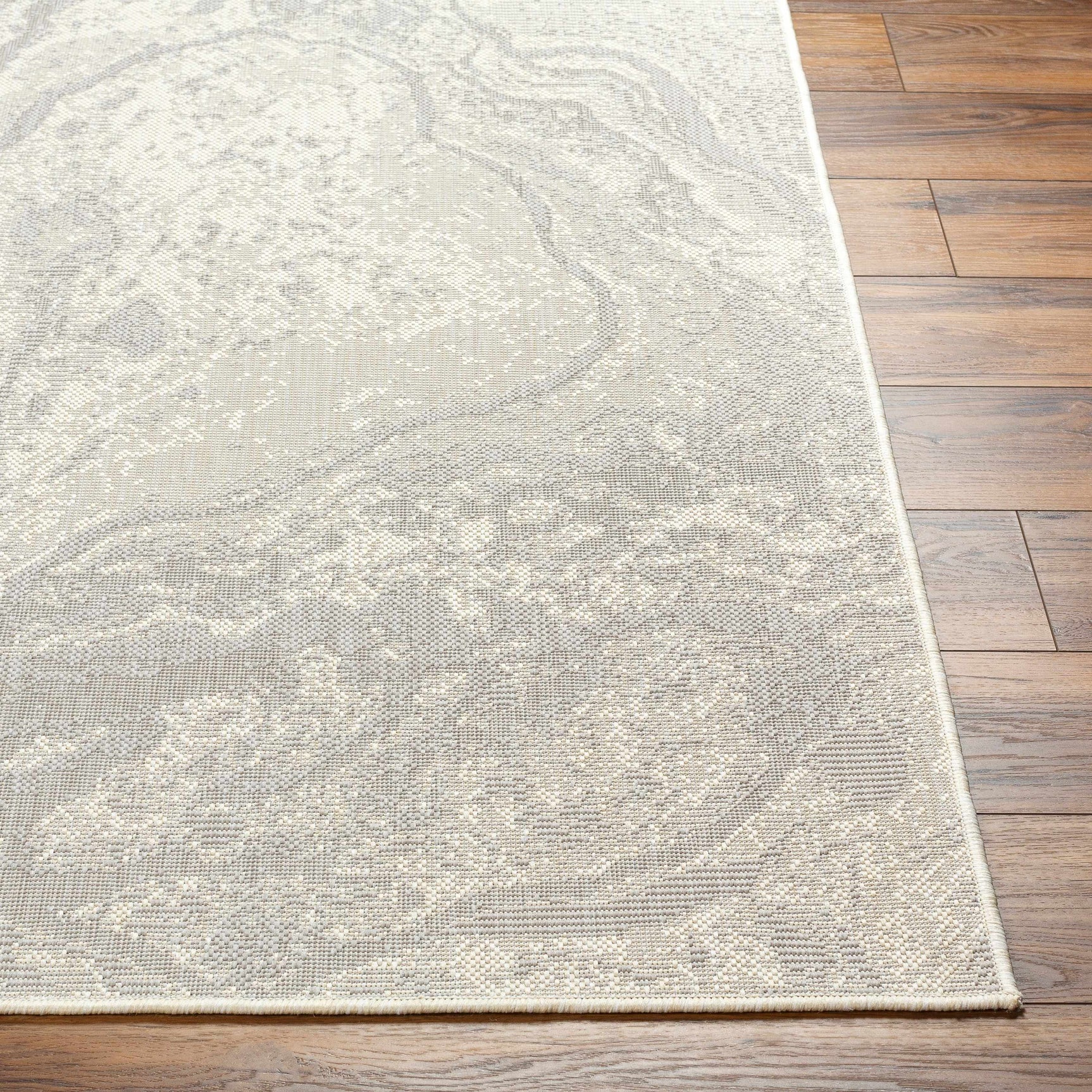 Basma Cream Marble Outdoor Area Rug - Clearance