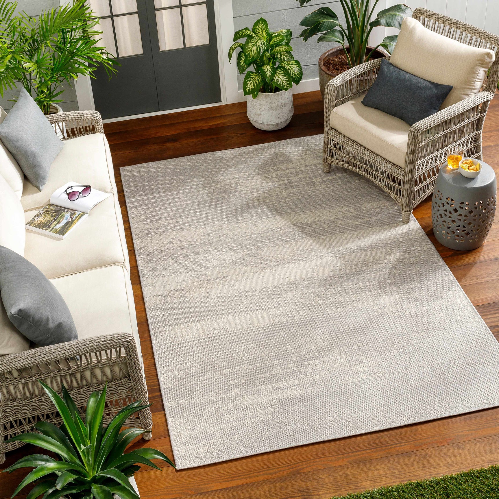 Cline Cream Outdoor Area Rug - Clearance