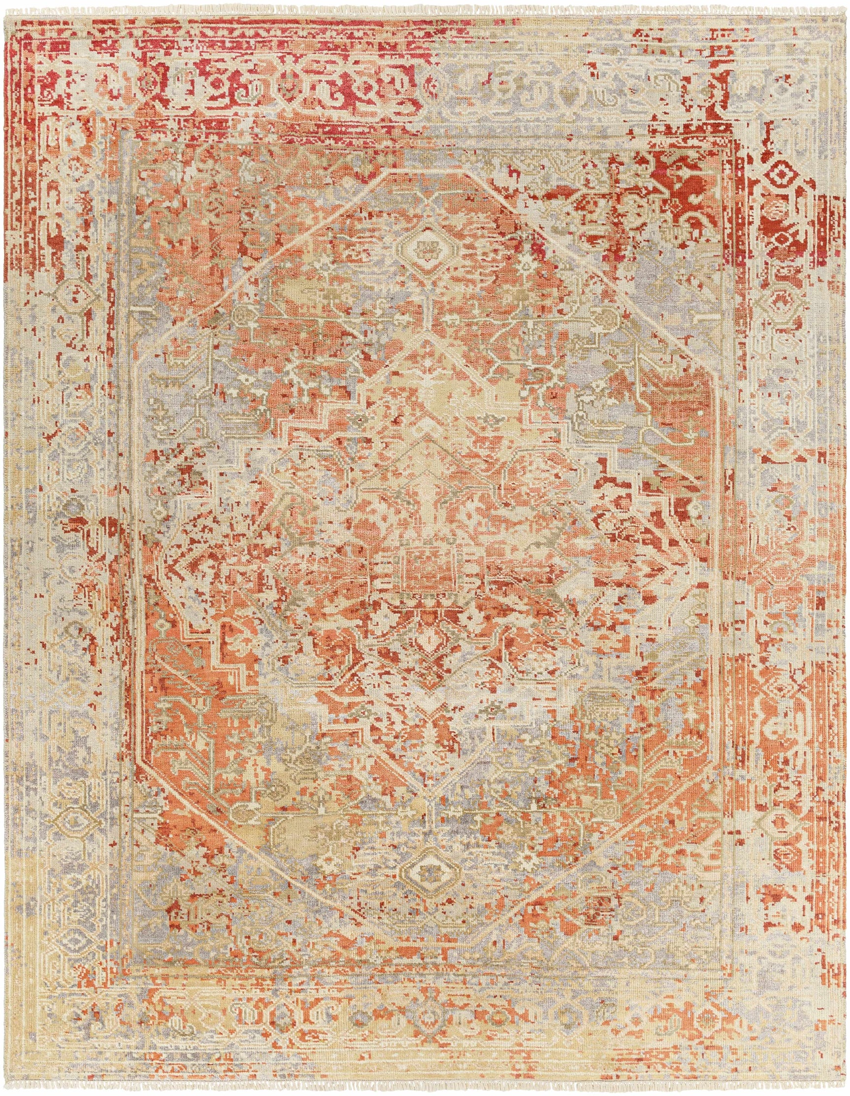 Juji Burnt Orange Wool Rug - Clearance