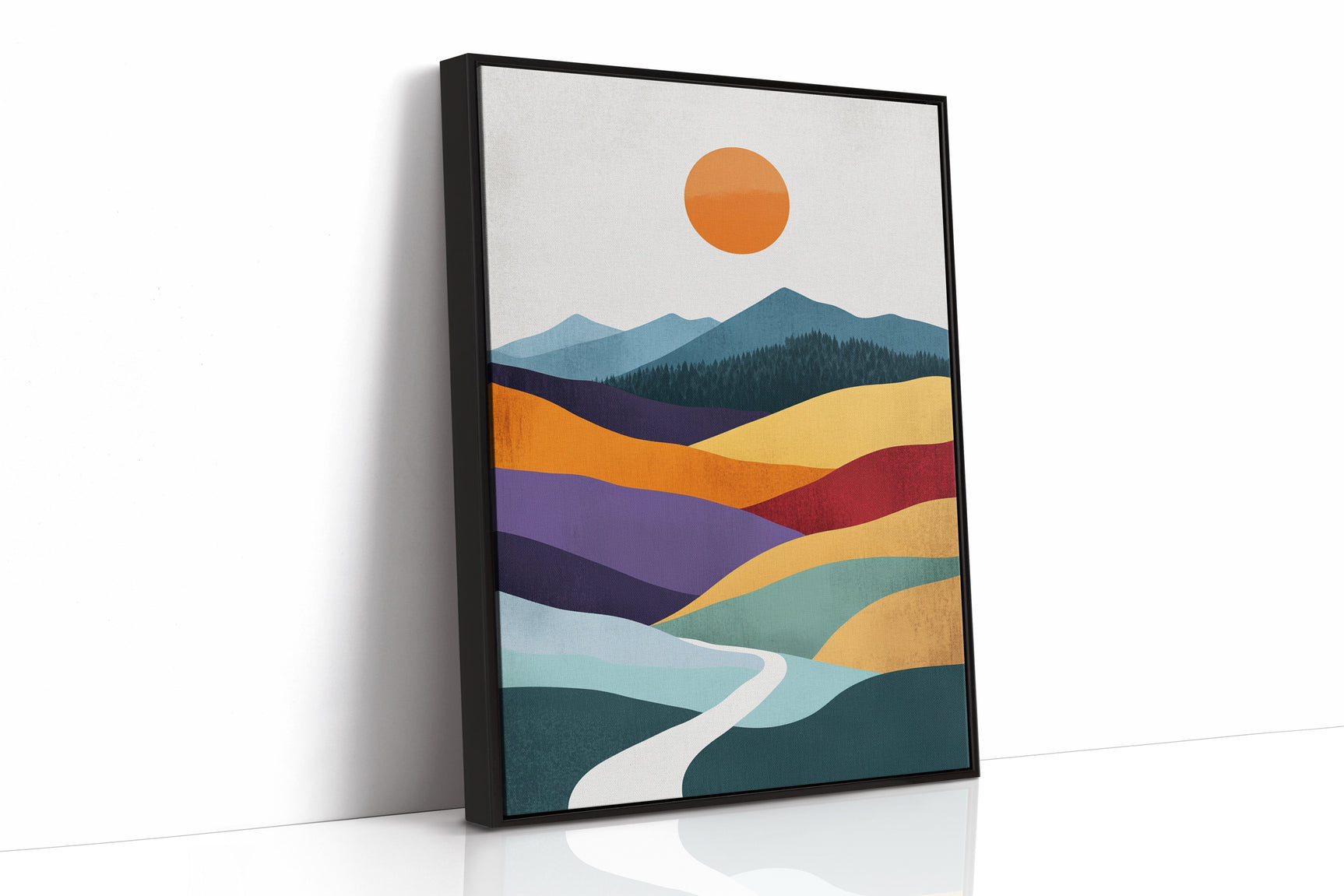 Sunlit Peaks - Abstract Landscape Art