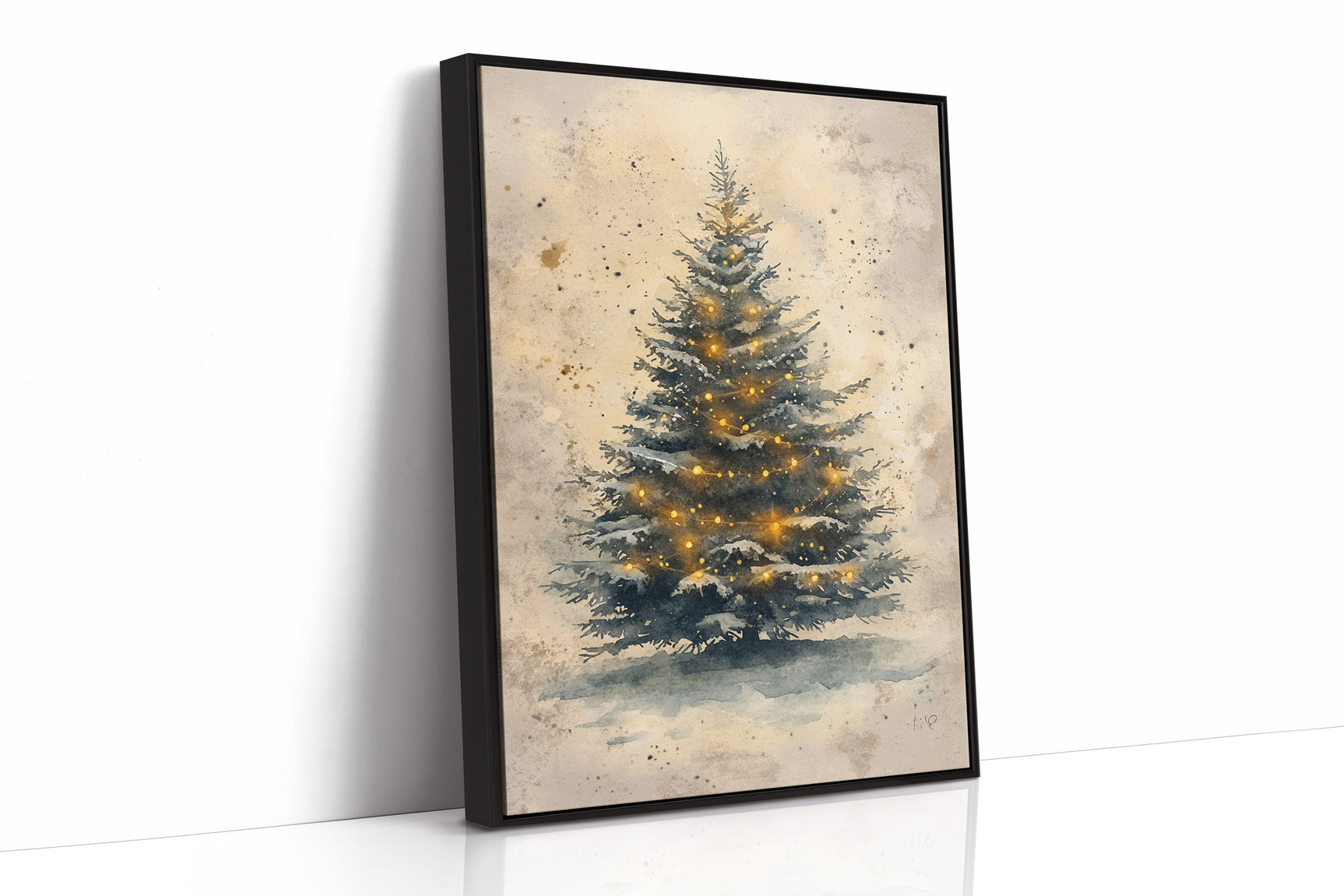 Illuminated Pines in Winter's Embrace