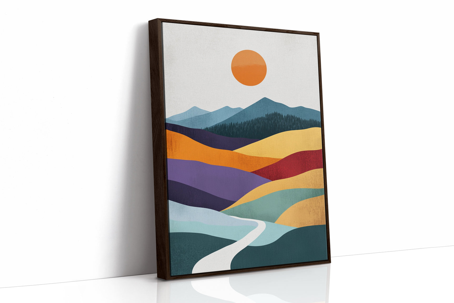 Sunlit Peaks - Abstract Landscape Art