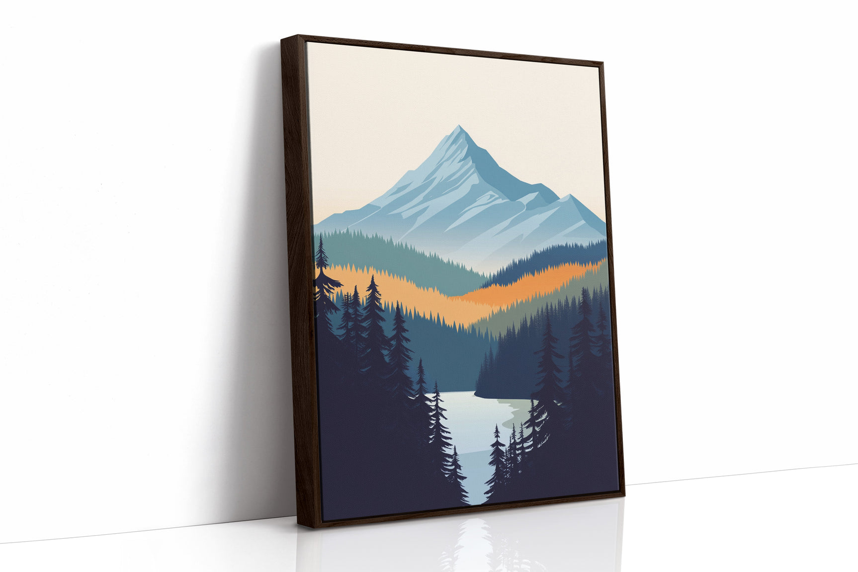 Serene Peaks - Modern Mountain Landscape Print