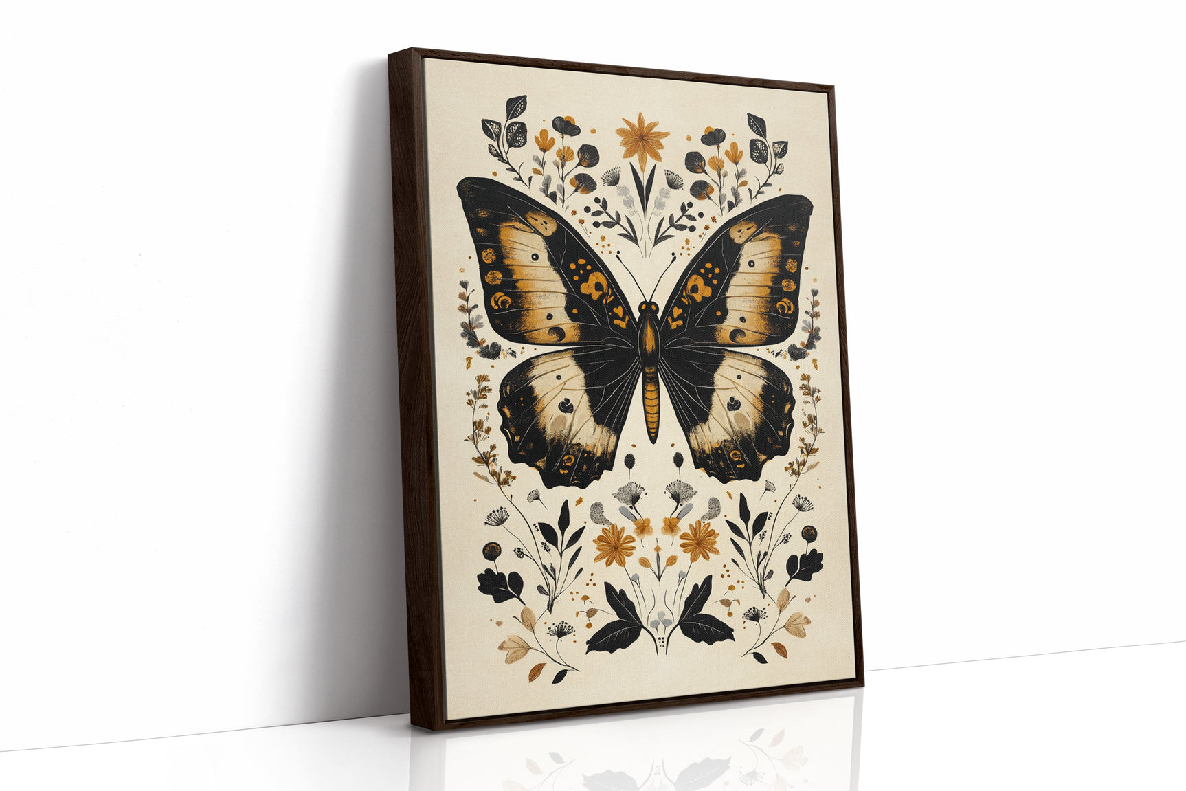 Gilded Monarch - Vintage Butterfly & Floral Art