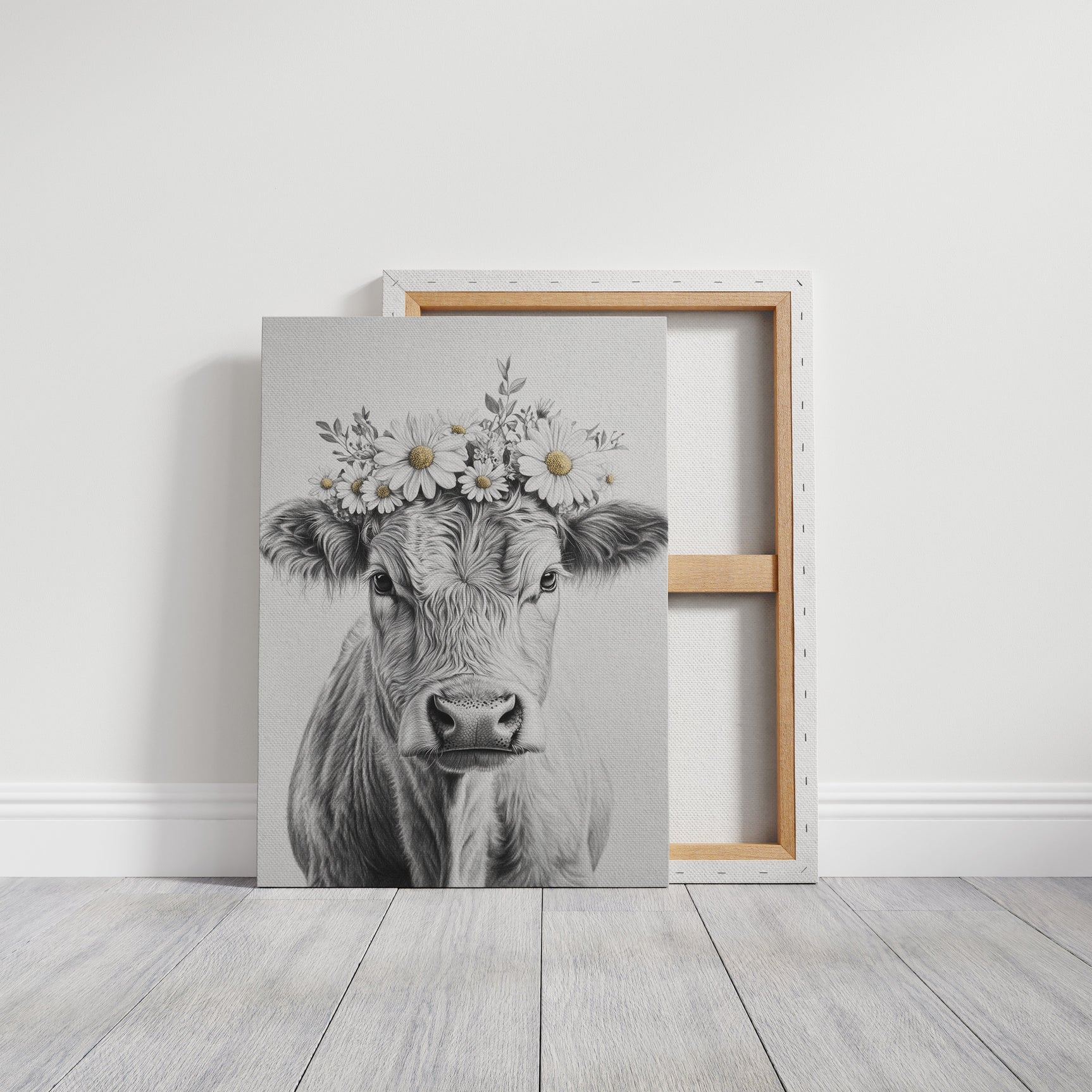 Rustic Daisy Cow