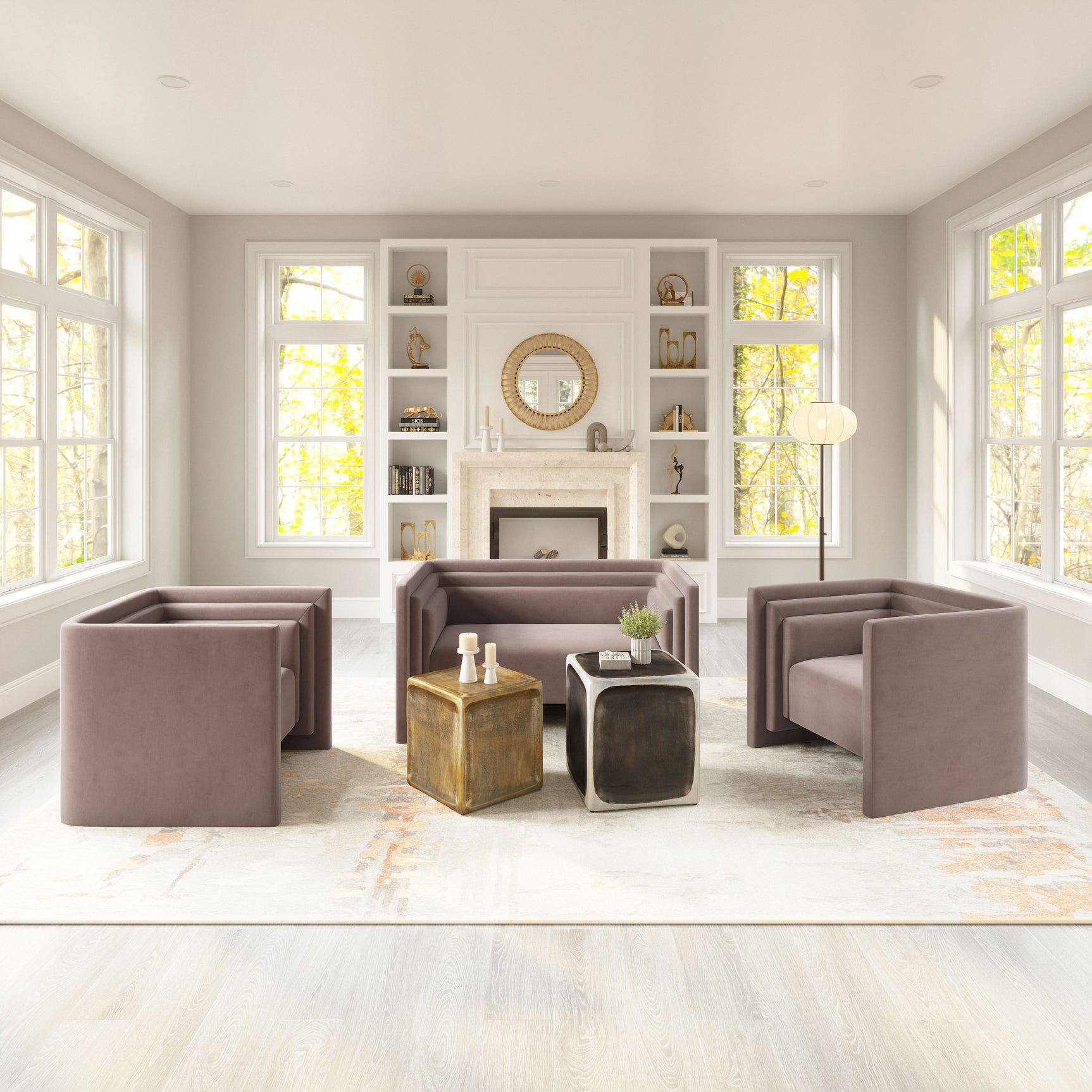 Brics Multicolor Side Table Set (2-Piece)