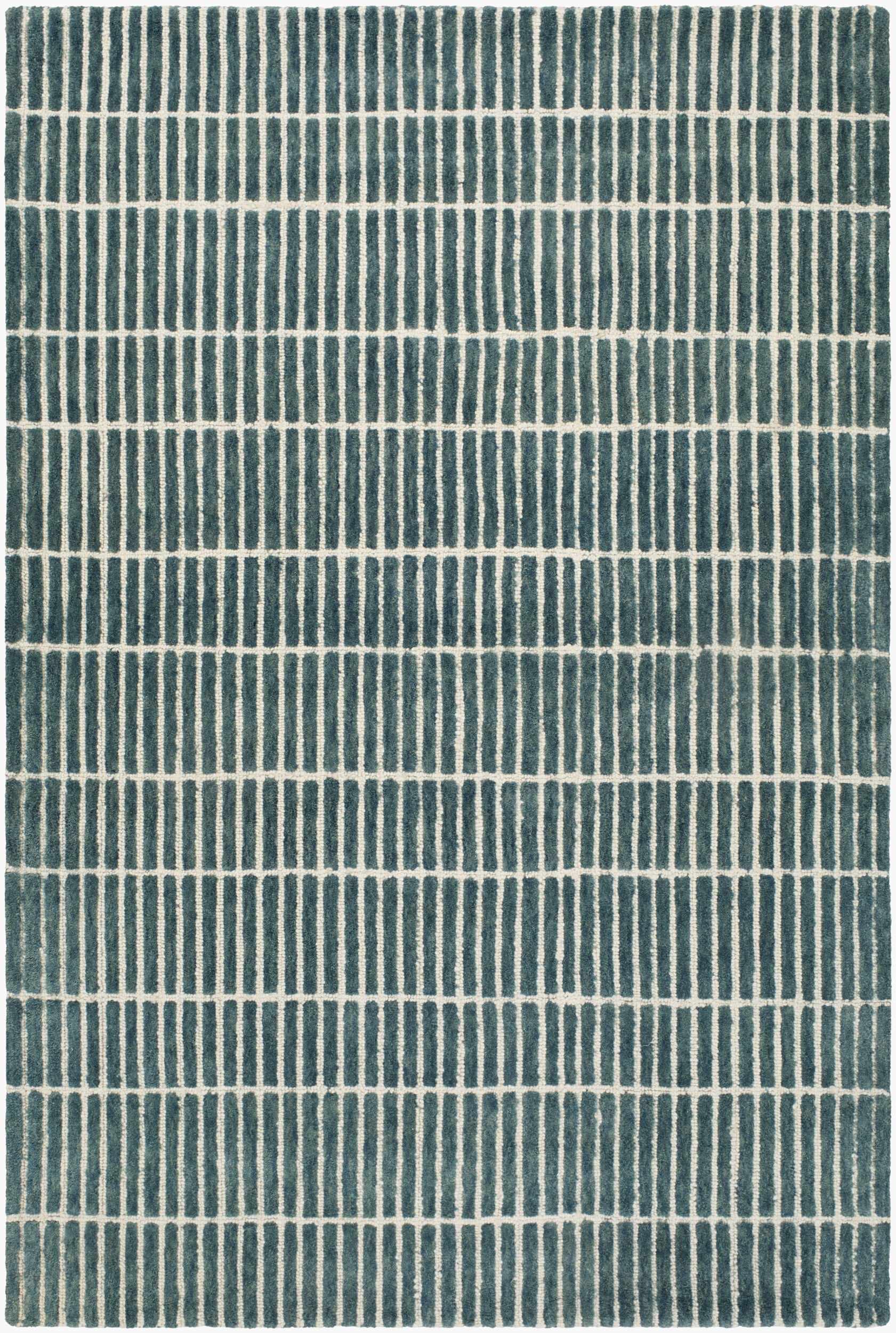 Finial Blue Wool Area Rug
