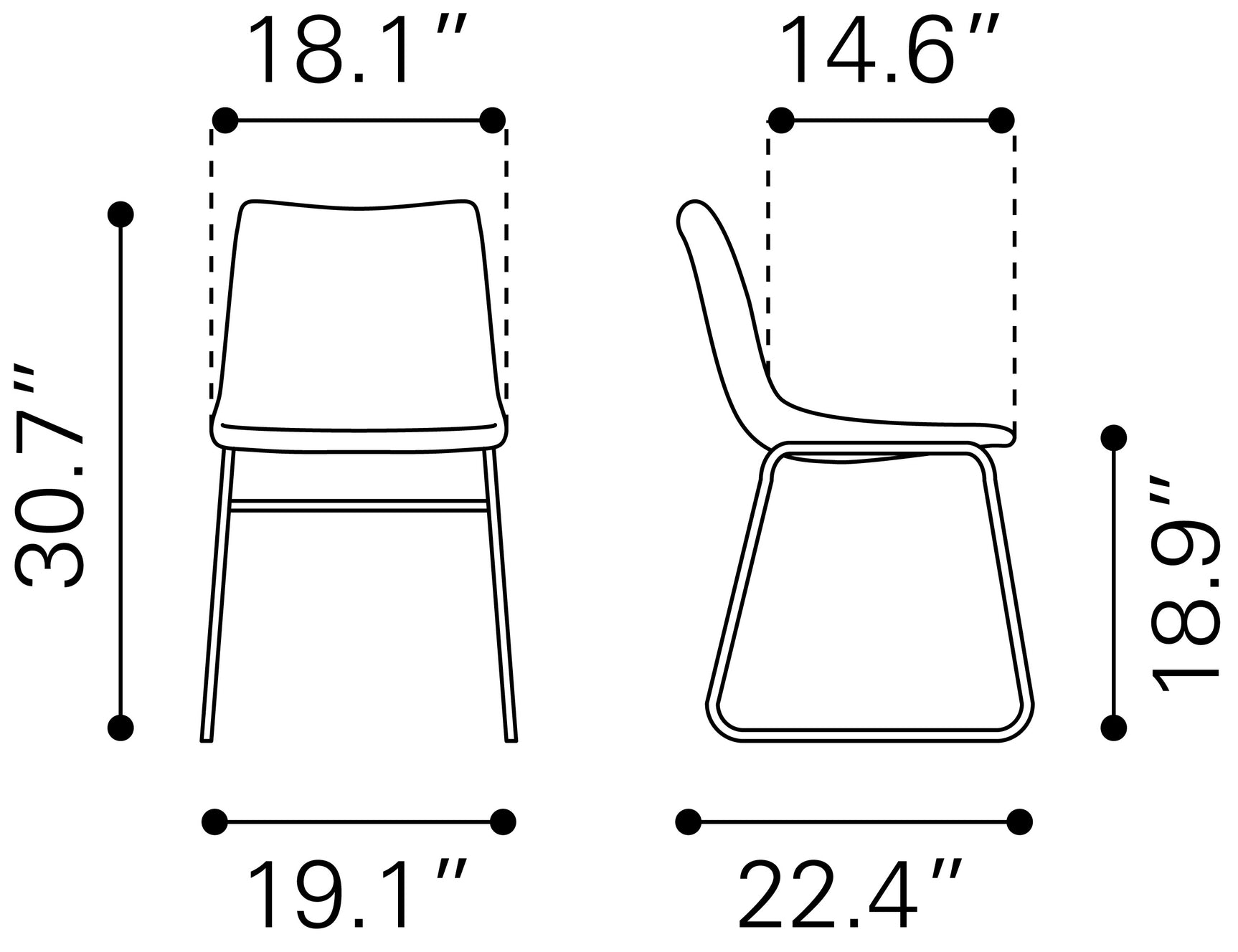 Smart Black Dining Chair (Set of 2)