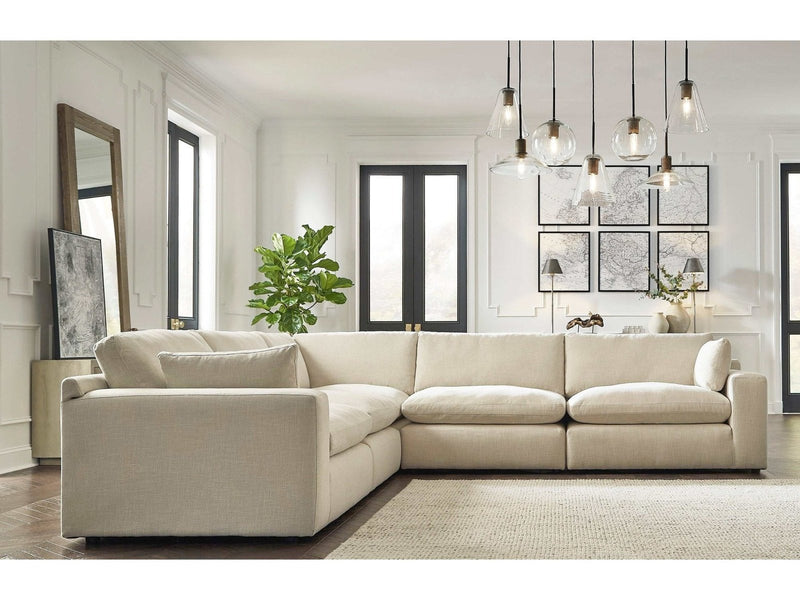 Elyza Linen 5pc Sectional Sofa - Ornate Home