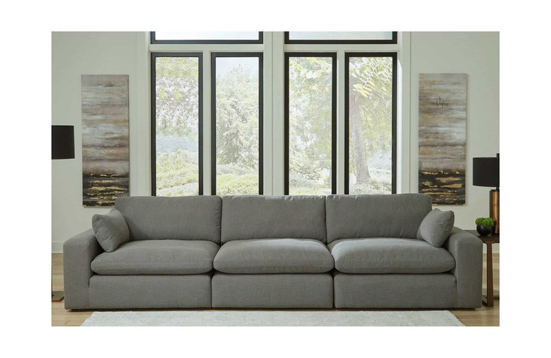 Elyza Smoke 3pc Sectional Sofa - Ornate Home