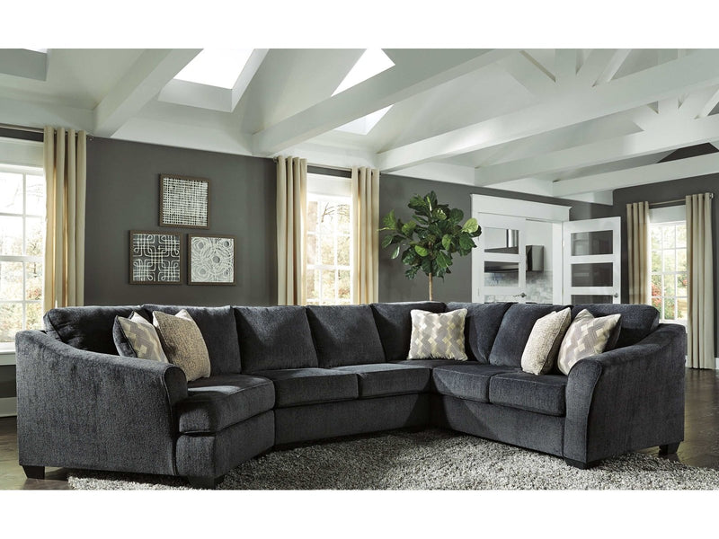 Eltmann Slate 3pc Sectional Sofa w/ LAF Cuddler - Ornate Home