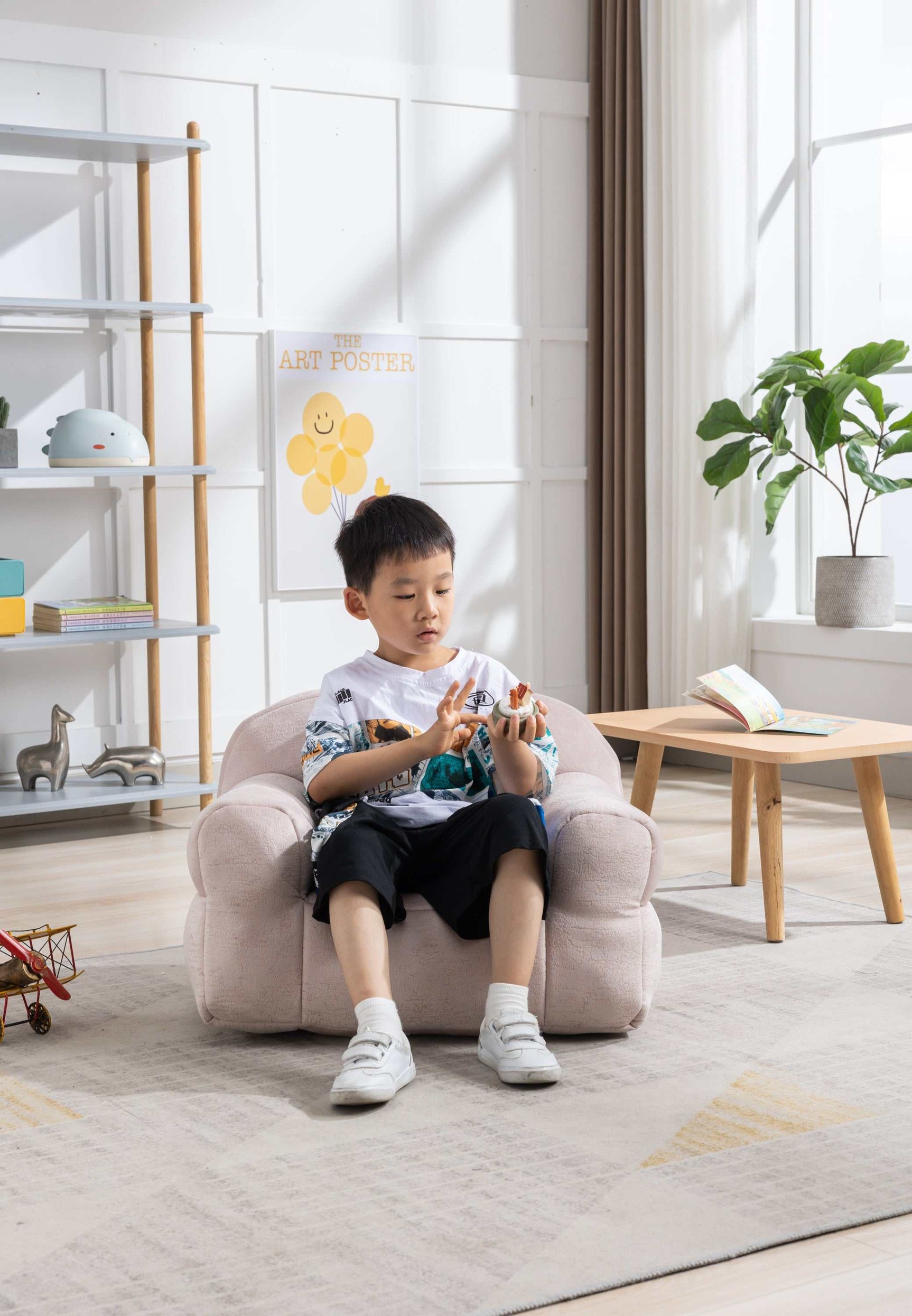 King Kid's Pink Velvet Bean Chair - Ornate Home