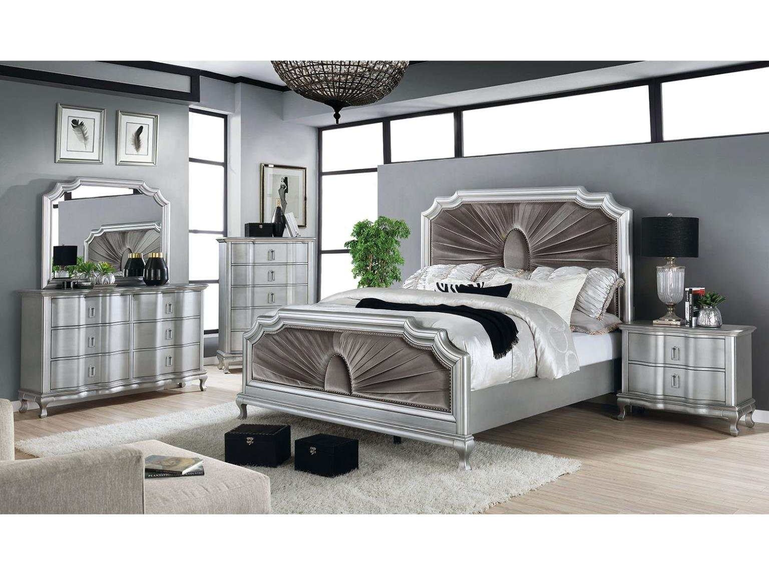 Aalok Silver/Warm Gray 4 Pc. Queen Bedroom Set - Ornate Home