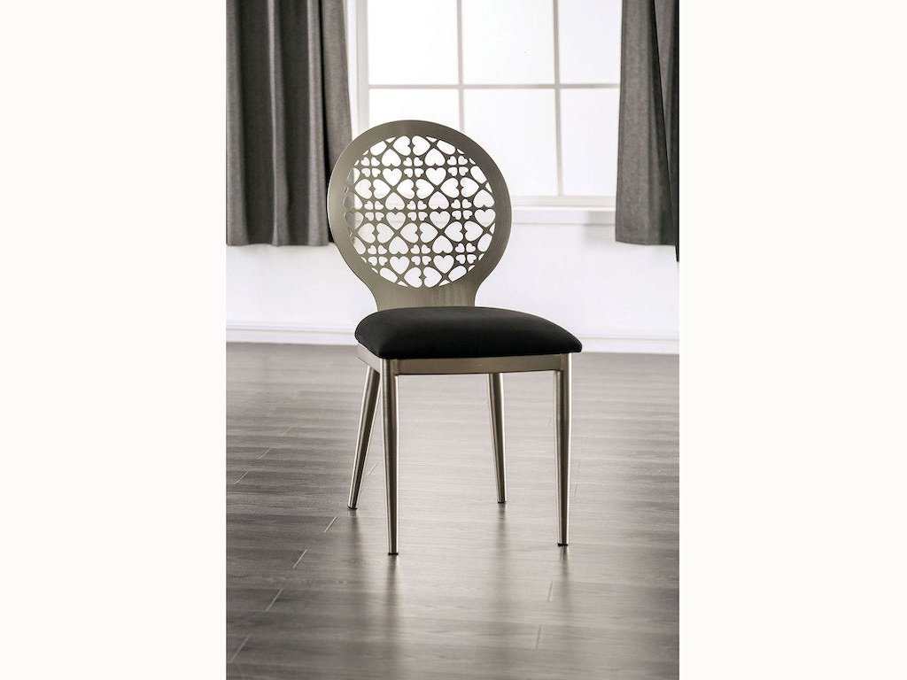 Abner Silver & Black Dining Chair (Set of 2) - Ornate Home