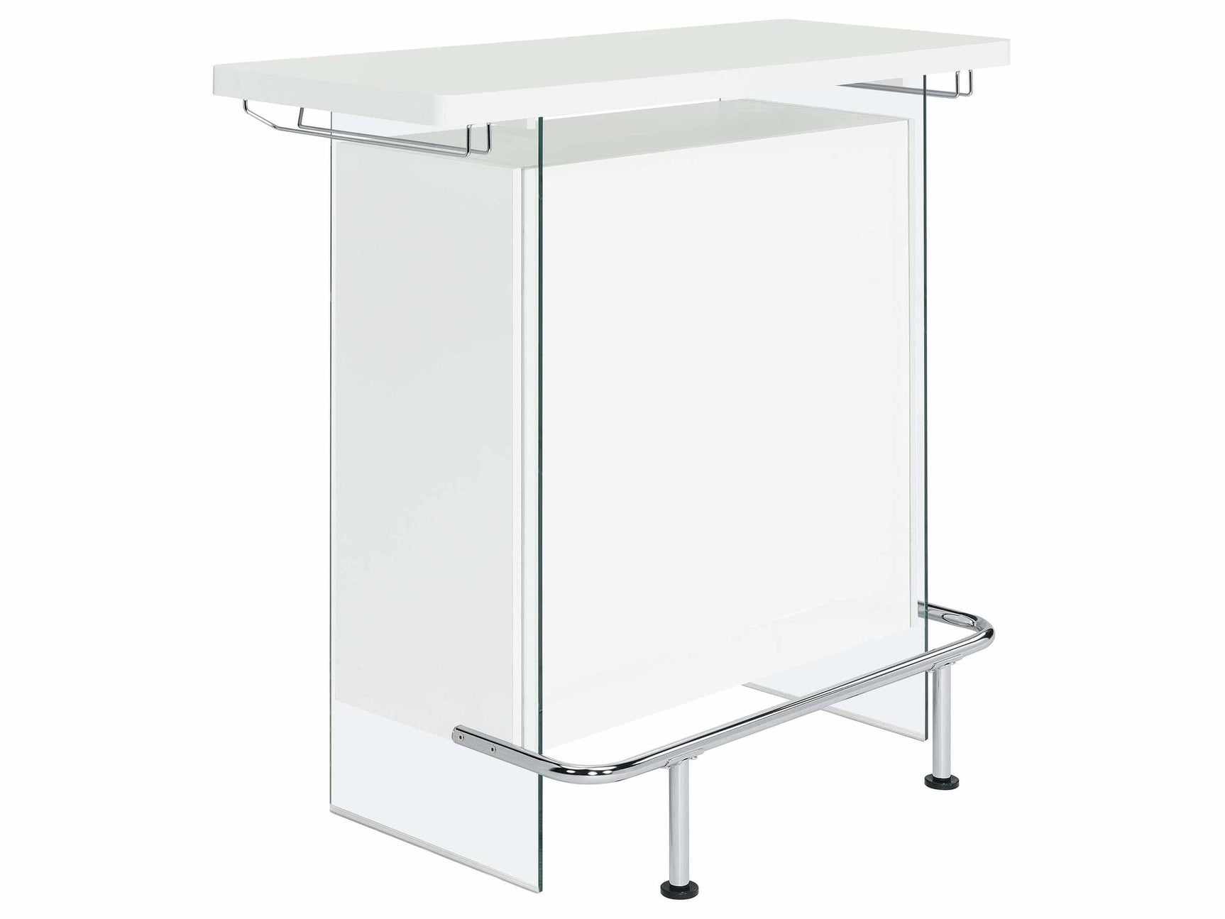 Acosta White High Gloss Home Bar - Ornate Home