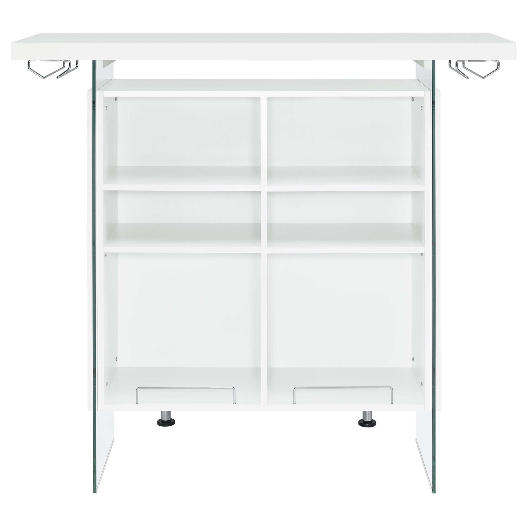 Acosta White High Gloss Home Bar - Ornate Home