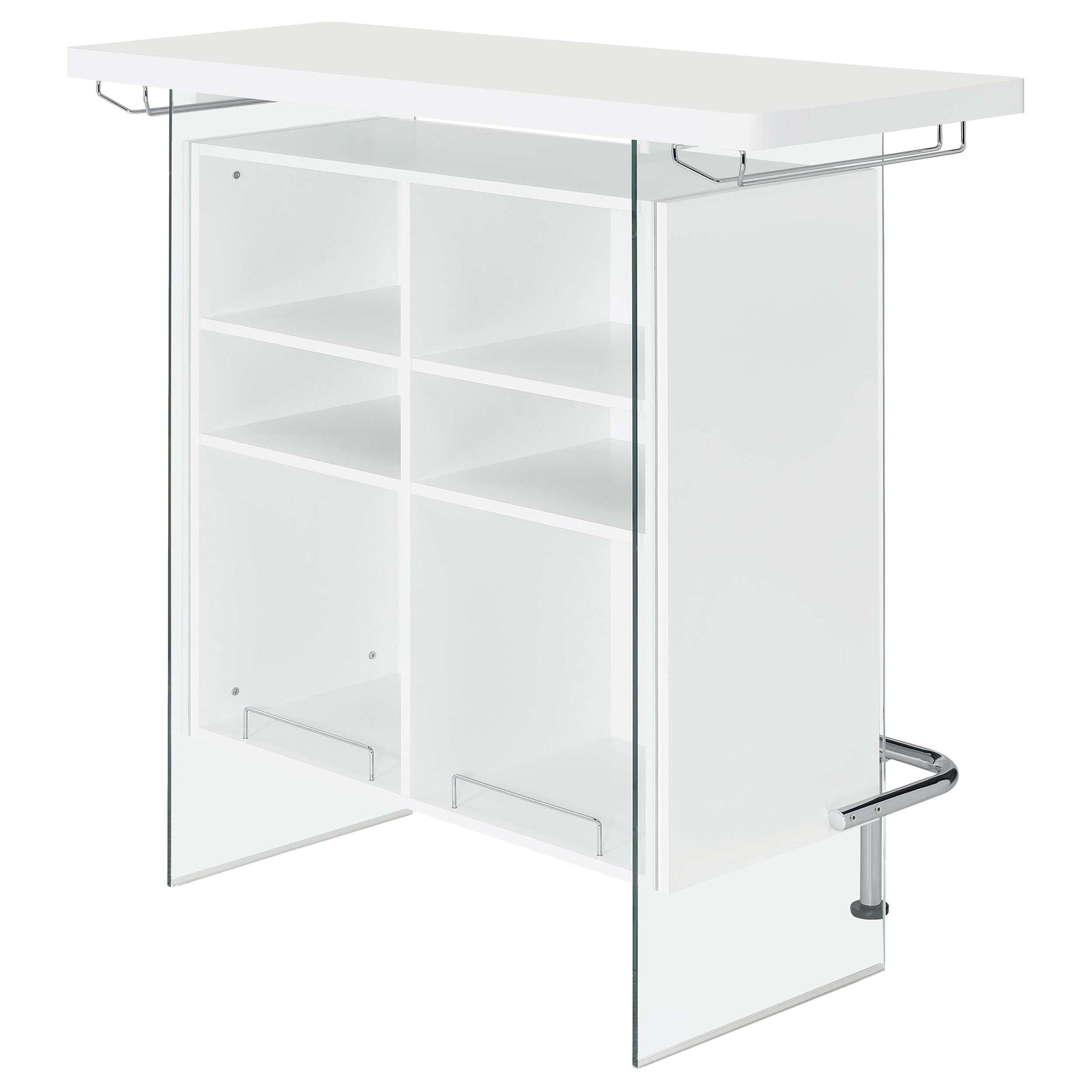 Acosta White High Gloss Home Bar - Ornate Home