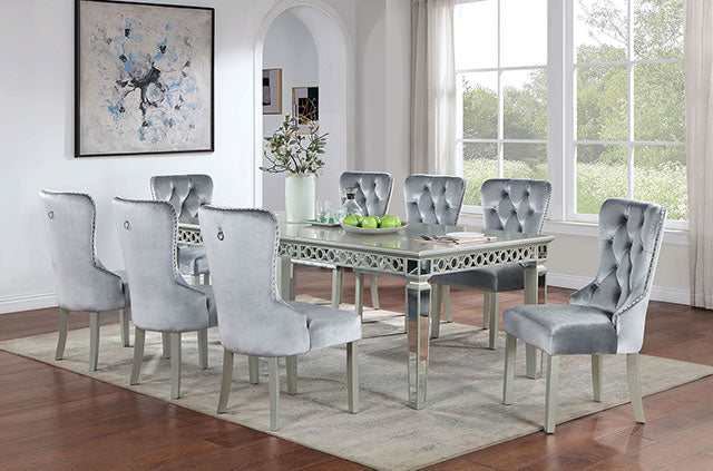 Adalia Silver/Dark Gray Dining Table - Ornate Home