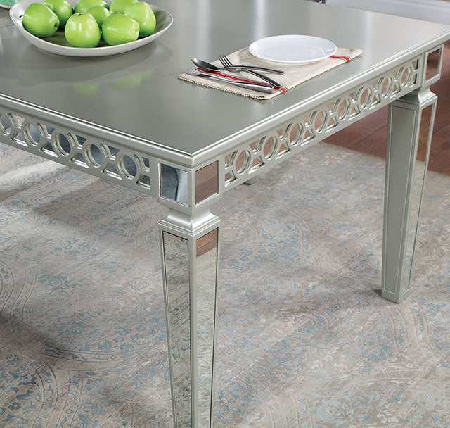 Adalia Silver/Dark Gray Dining Table - Ornate Home