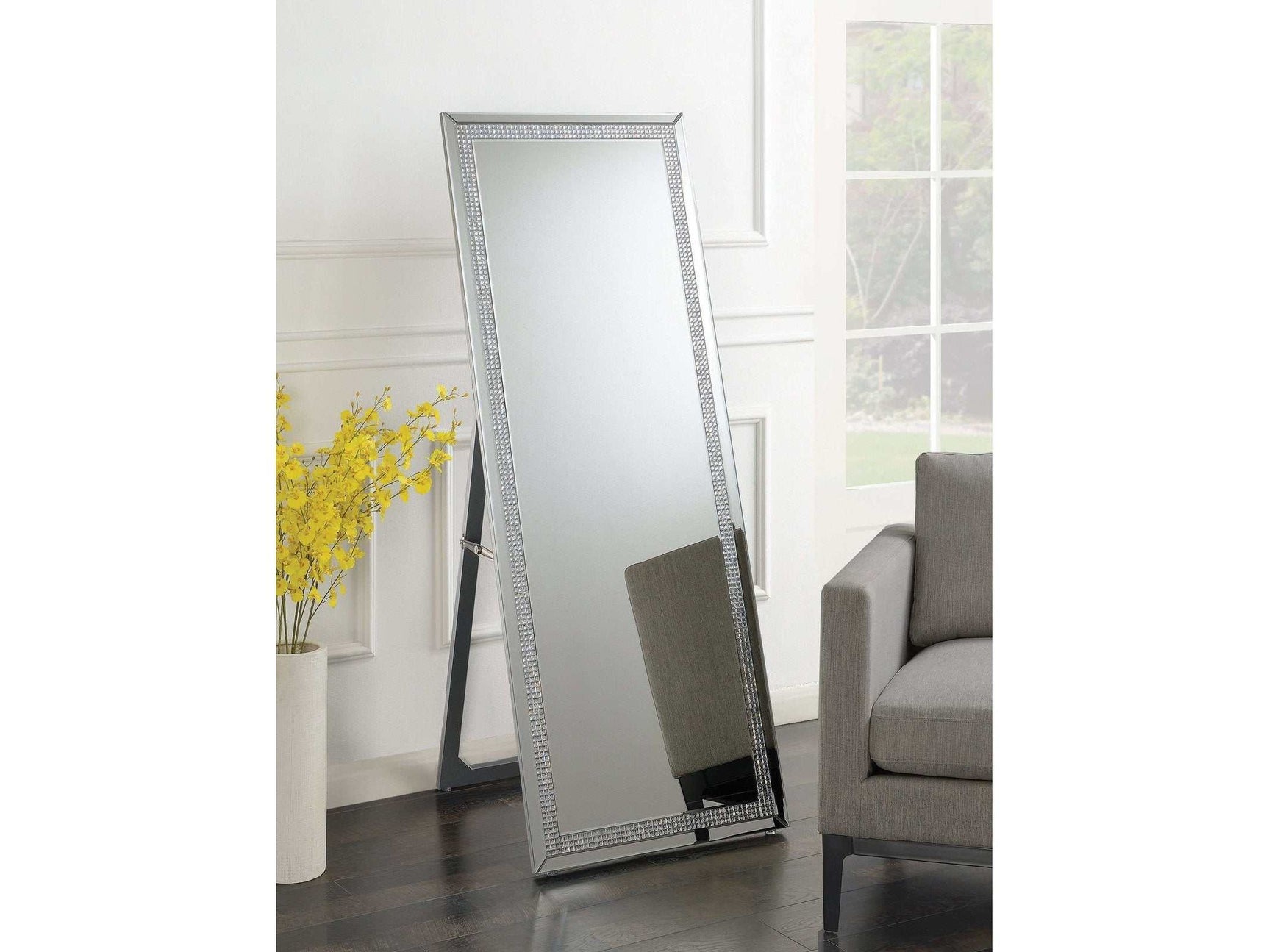 Adina Silver Cheval Floor Mirror - Ornate Home