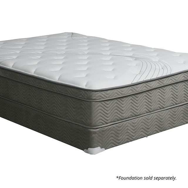 Afton White/Gray 12" Euro Box Pocket Coil California King Mattress - Ornate Home