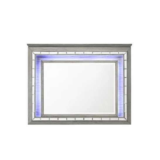 Alanis Gray Mirror w/ LED Light - Ornate Home