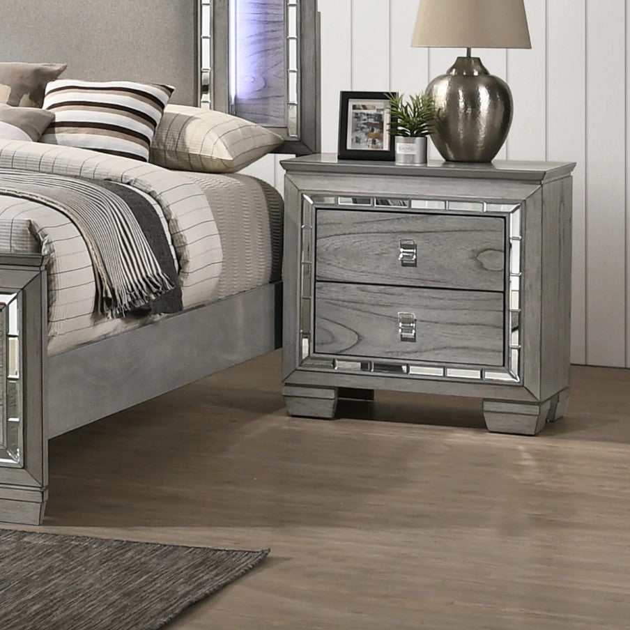 Alanis Gray Nightstand - Ornate Home