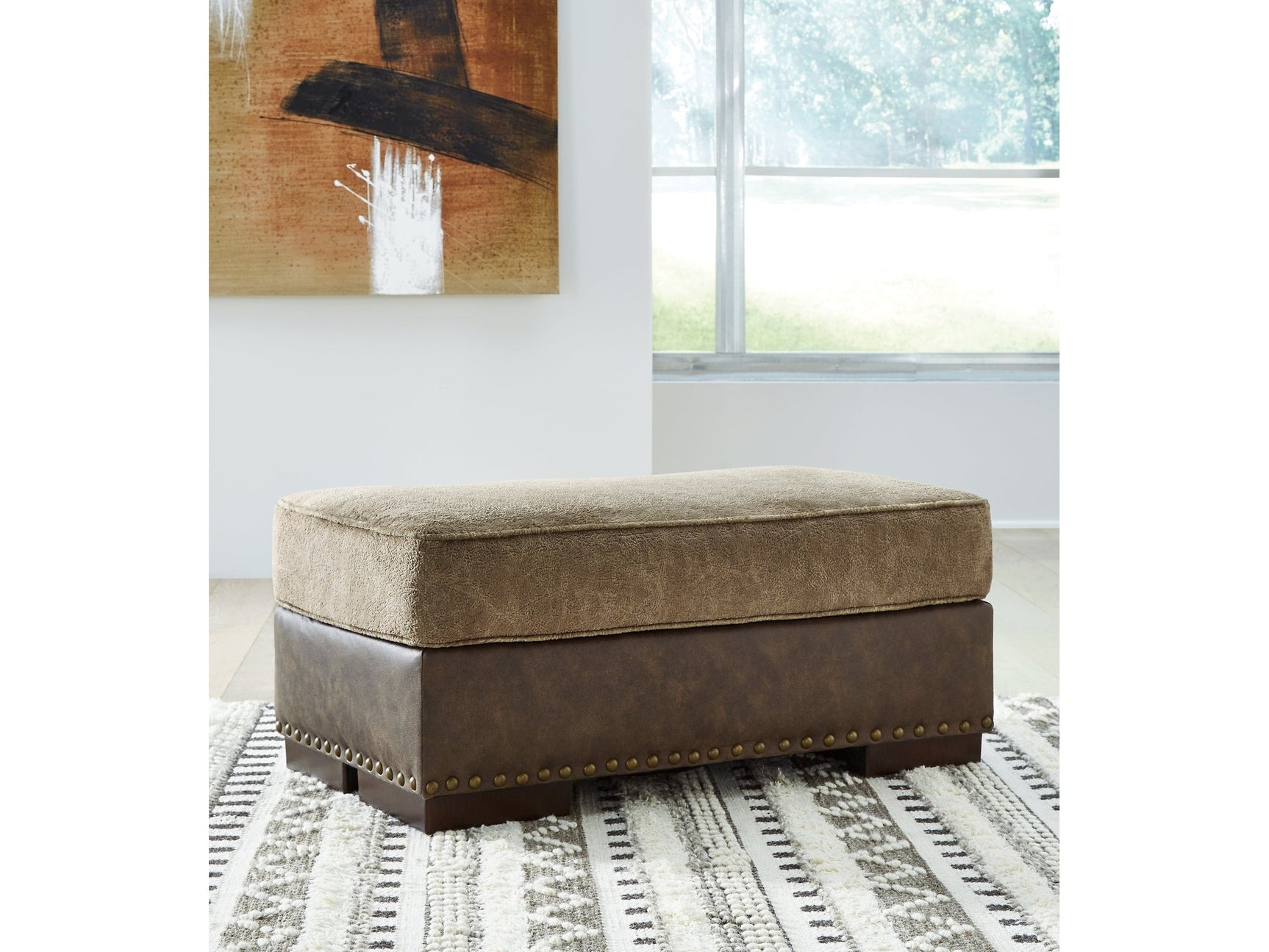 Alesbury Chocolate Ottoman - Ornate Home