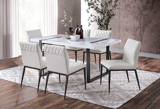 Alessia White/Black Dining Table - Ornate Home