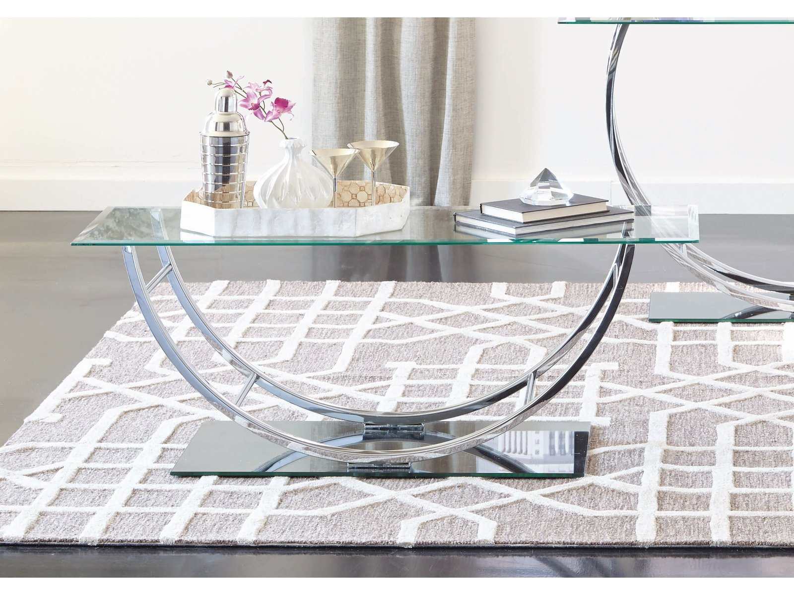 Alfie Chrome U Shaped Coffee Table - Ornate Home