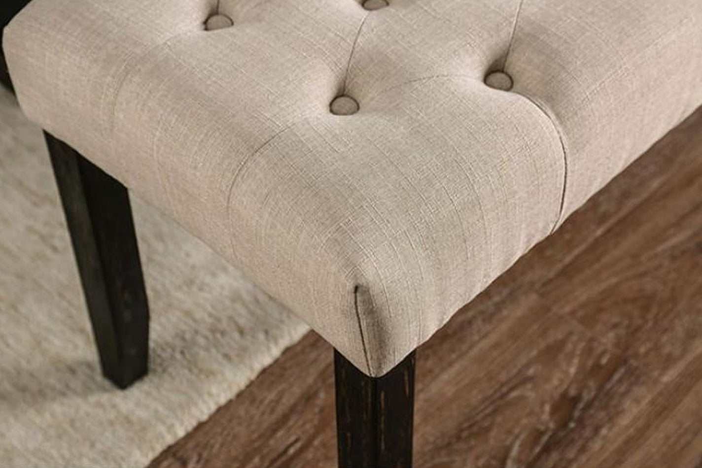 Alfred Antique Black & Ivory Bench - Ornate Home