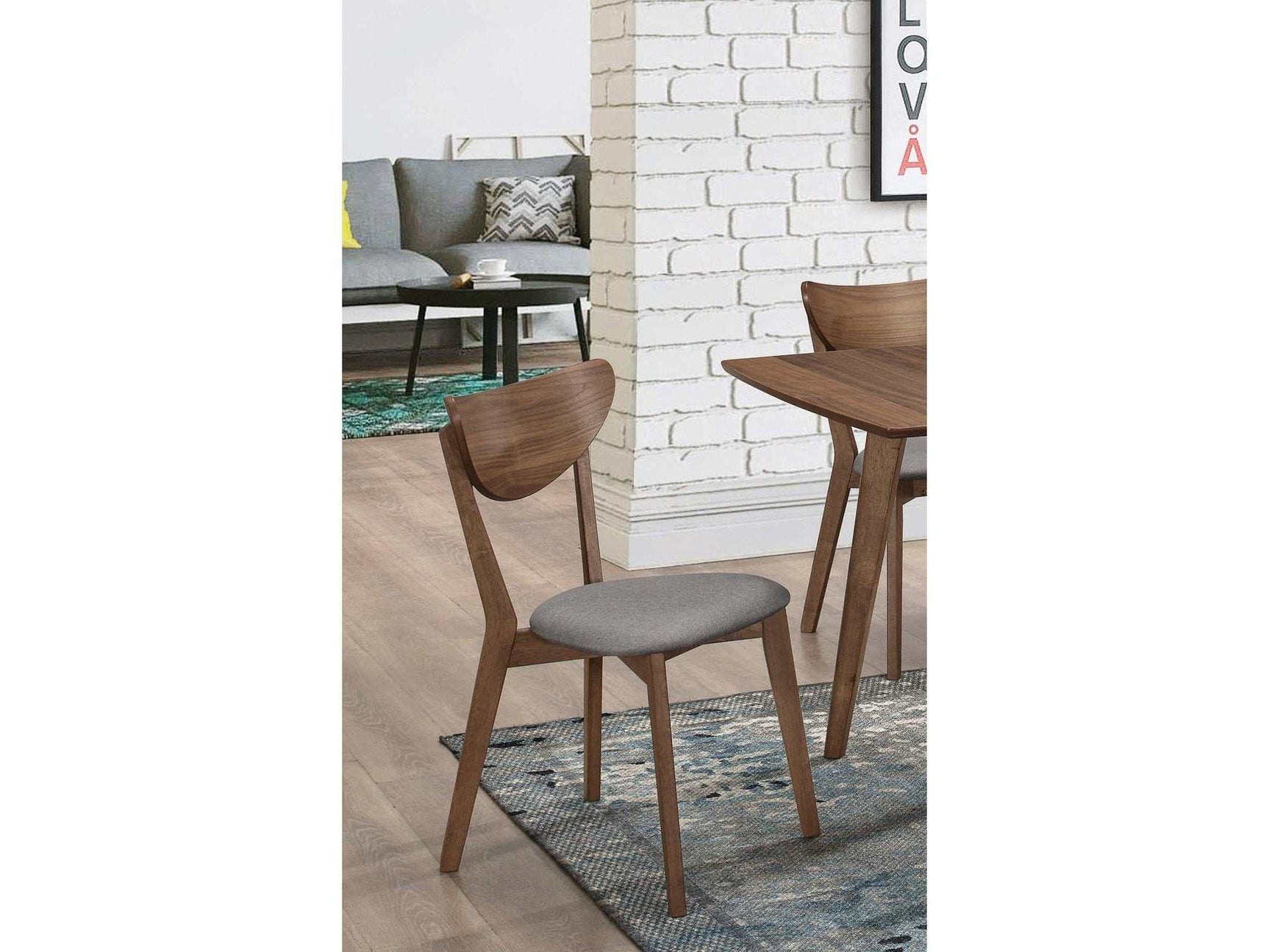 Alfredo Grey & Natural Walnut Dining Chairs (Set of 2) - Ornate Home