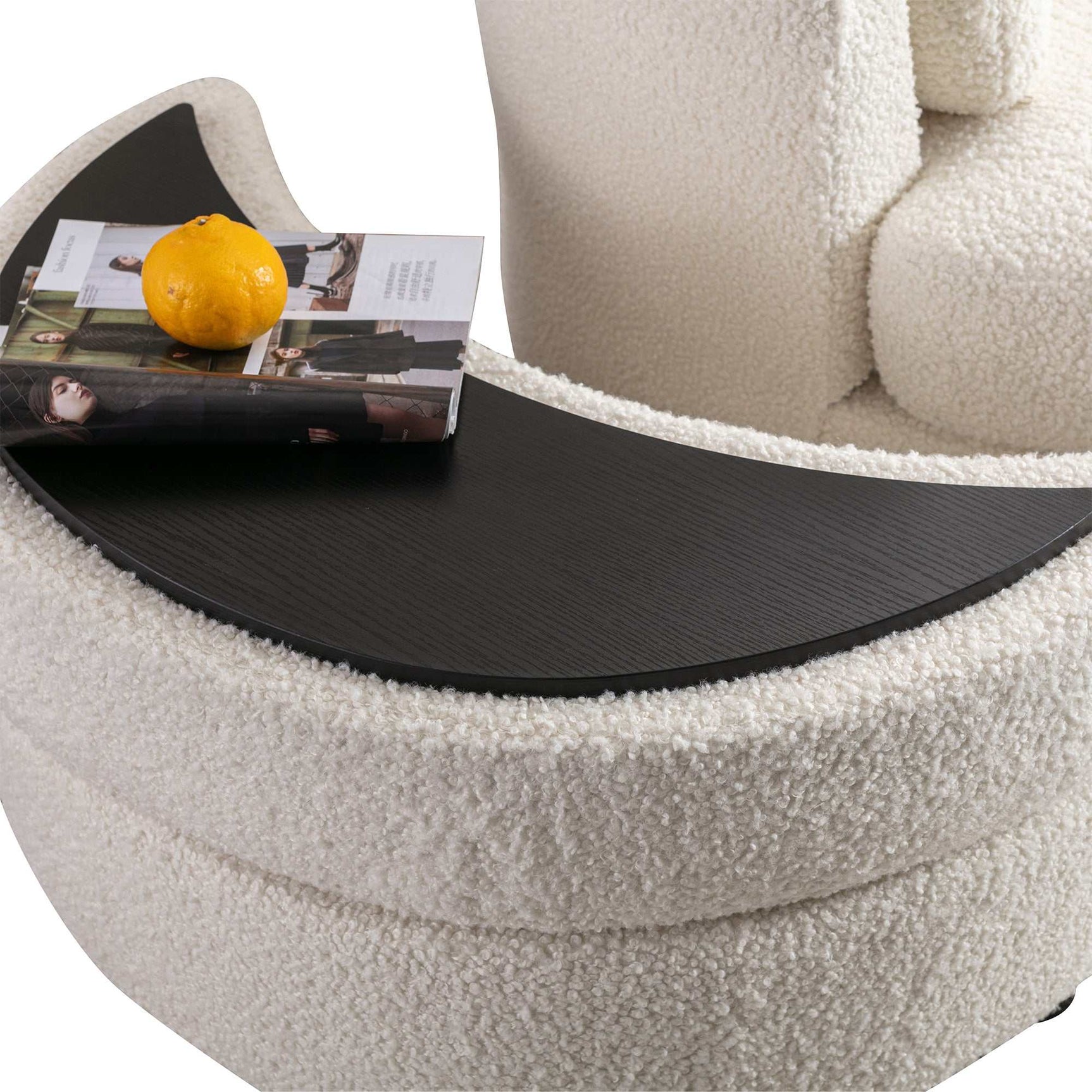 Aliso Crescent Moon Versatile Swivel Barrel Chair and Ottoman Set - Ornate Home