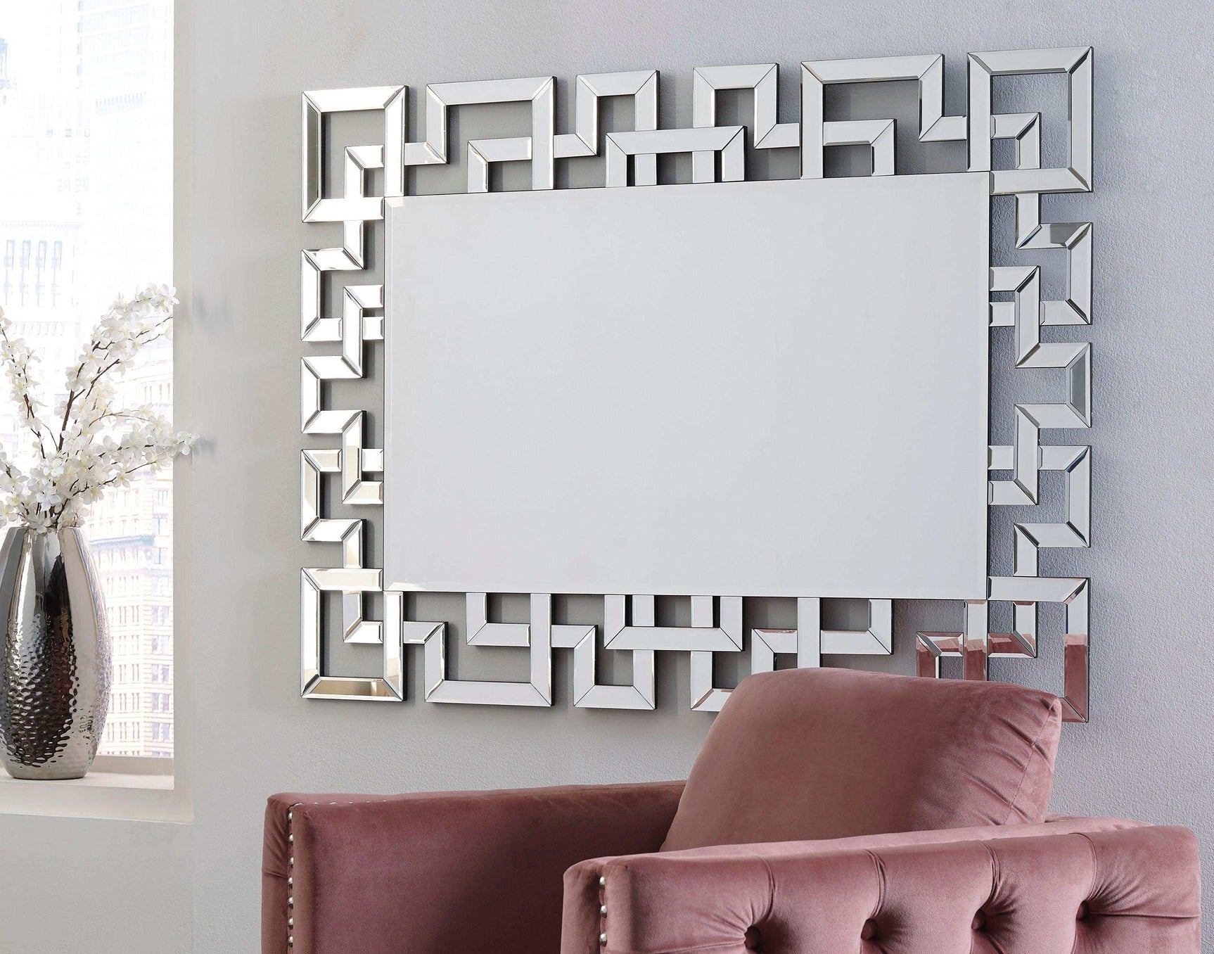 Aliza Silver Frameless Wall Mirror - Ornate Home