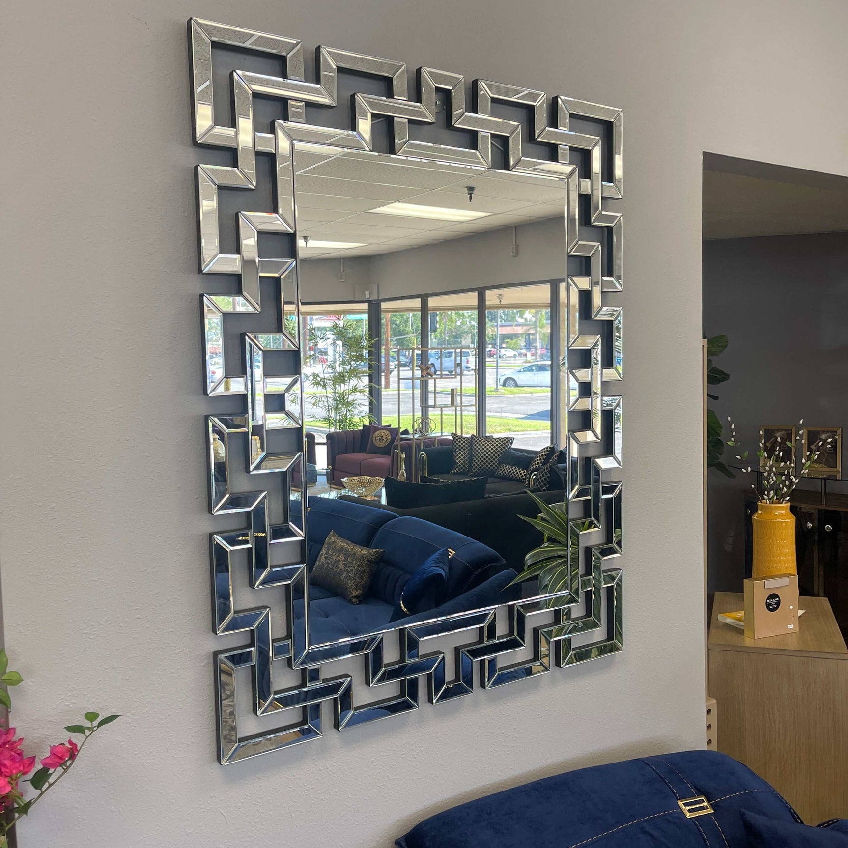 Aliza Silver Frameless Wall Mirror - Ornate Home