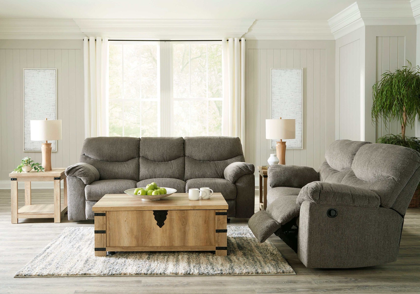 Alphons Manual Reclining Sofa & Loveseat Set - Ornate Home