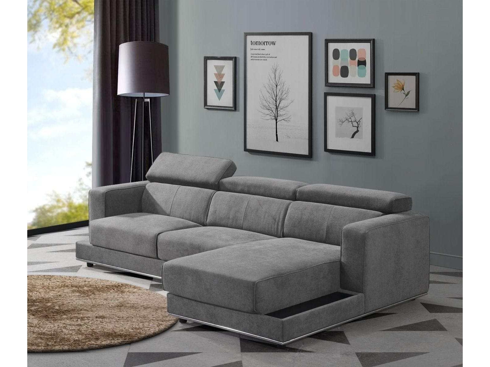 Alwin Dark Gray 2pc L Shape Sectional Sofa - Ornate Home