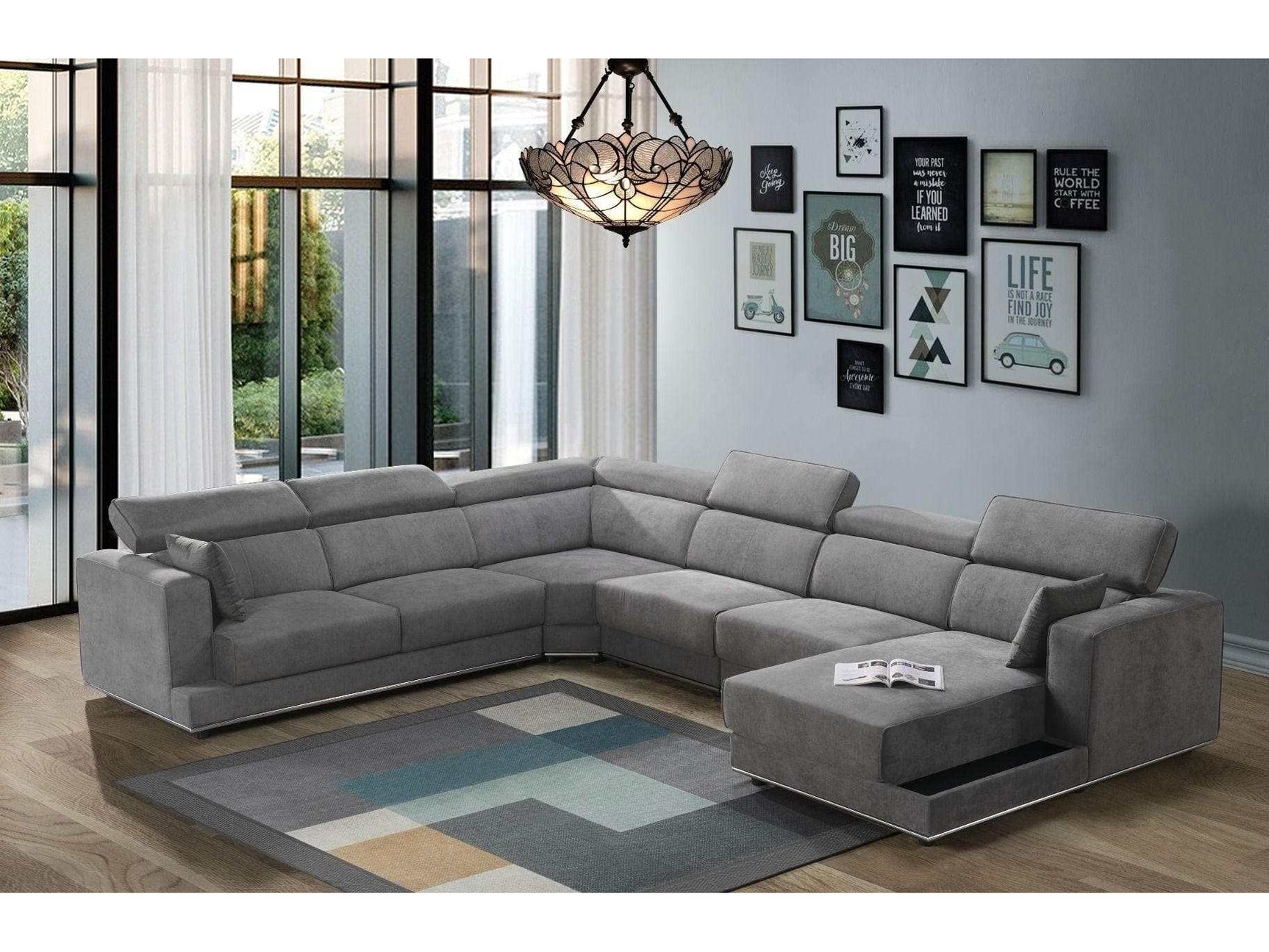 Alwin Dark Gray 5pc Sectional Sofa - Ornate Home