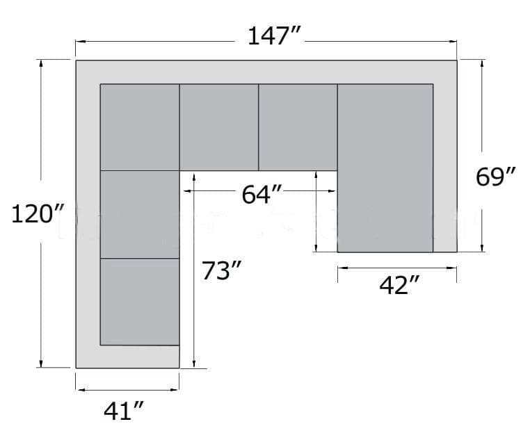 Alwin Dark Gray 5pc Sectional Sofa - Ornate Home