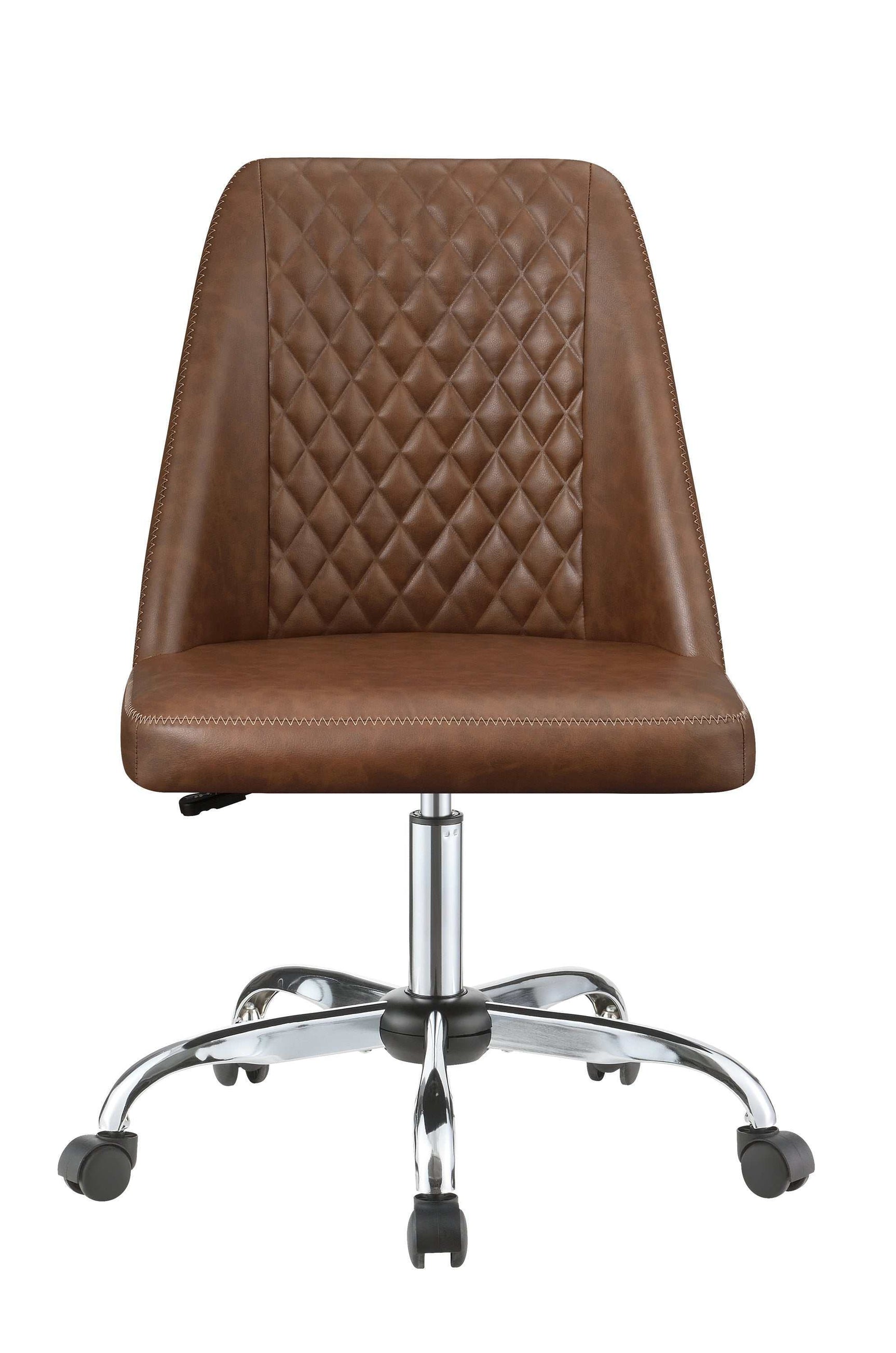 Alyx Brown & Chrome Office Chair - Ornate Home