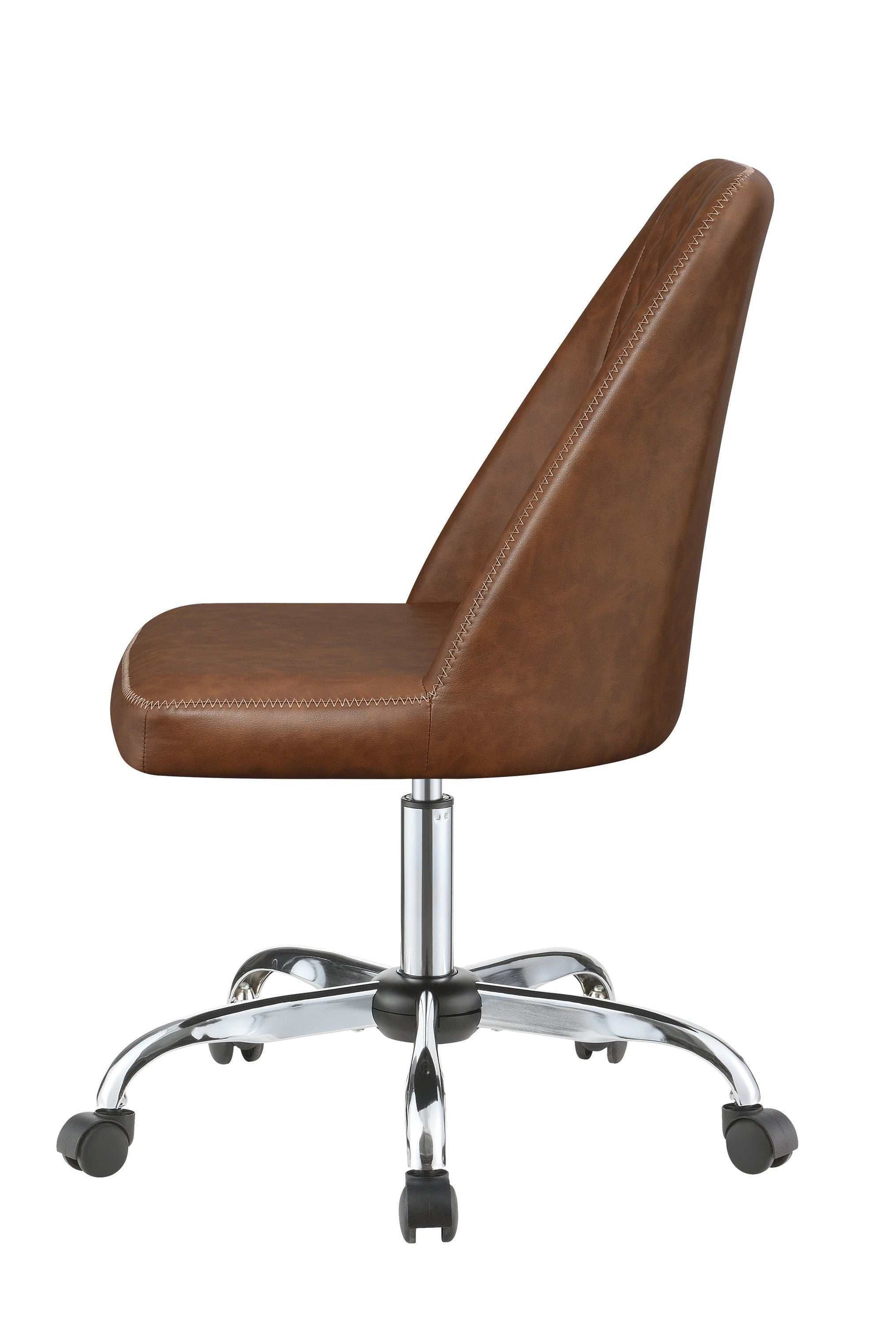 Alyx Brown & Chrome Office Chair - Ornate Home