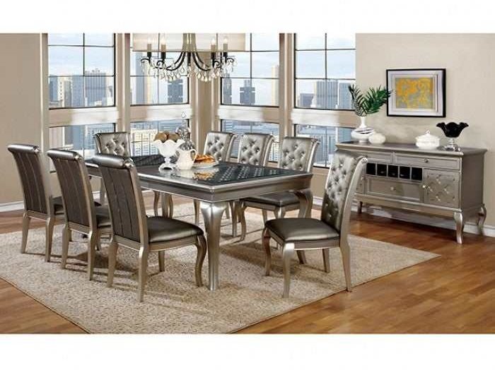 Amina Champagne Dining Room Set / 9pc - Ornate Home