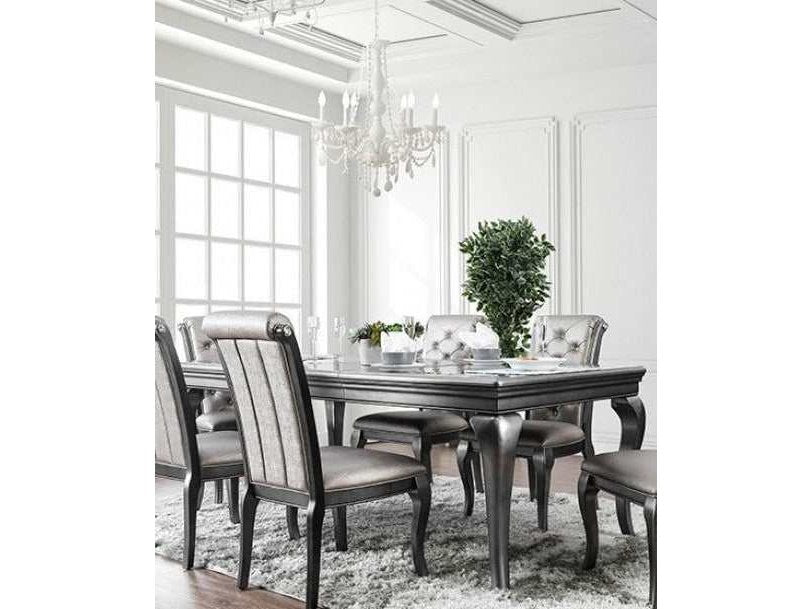 Amina Gray Rectangular Dining Table w/ 18" Leaf - Ornate Home