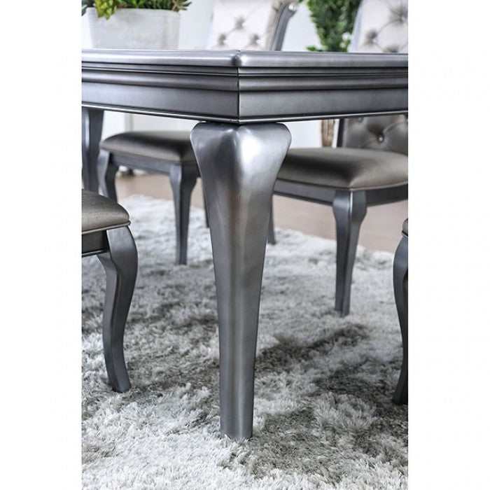 Amina Gray Rectangular Dining Table w/ 18" Leaf - Ornate Home
