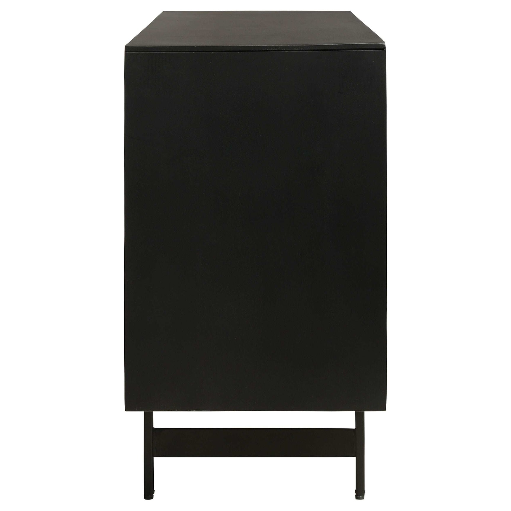 Aminah Natural / Black Accent Cabinet - Ornate Home