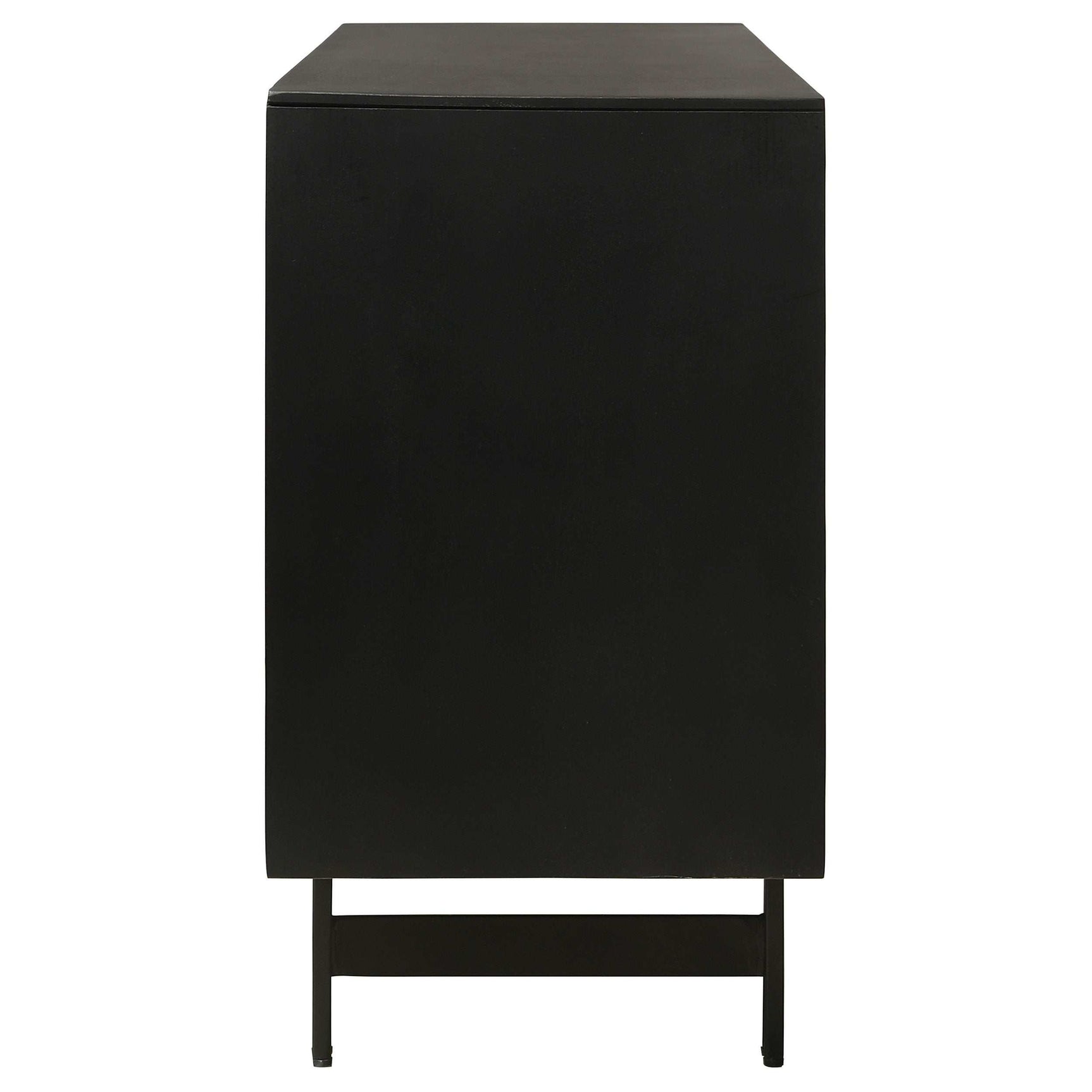 Aminah Natural / Black Accent Cabinet - Ornate Home