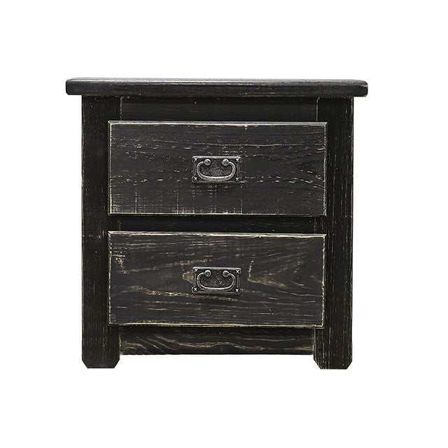 Ampelios Wire-Brushed Black Nightstand - Ornate Home