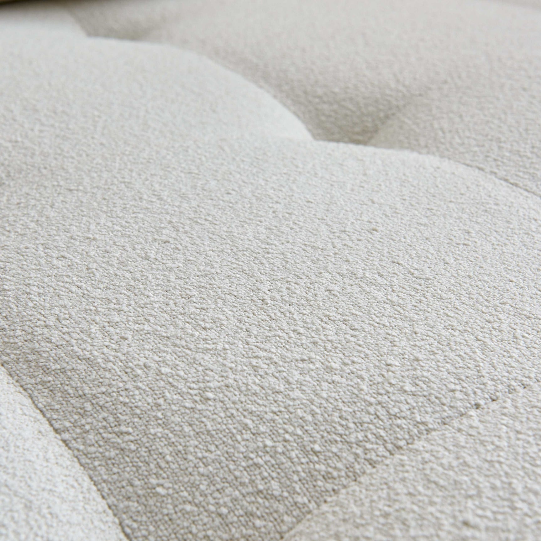 Anacapa 113" Ivory Teddy Sherpa Fabric Sofa, Mid Century Modern L-shape - Ornate Home