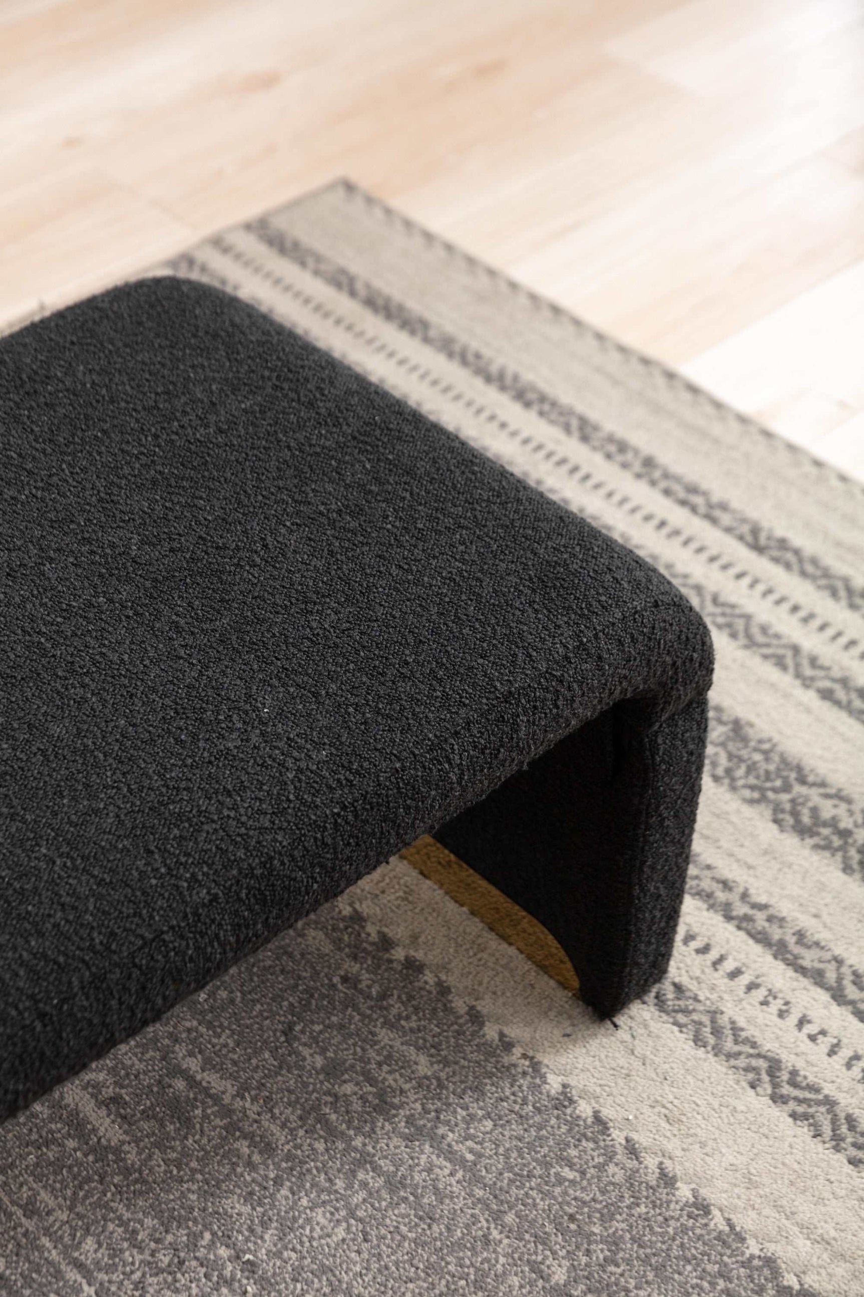 Angel Multi-Functional Black Bench With Gold Metal Legs - Ornate Home